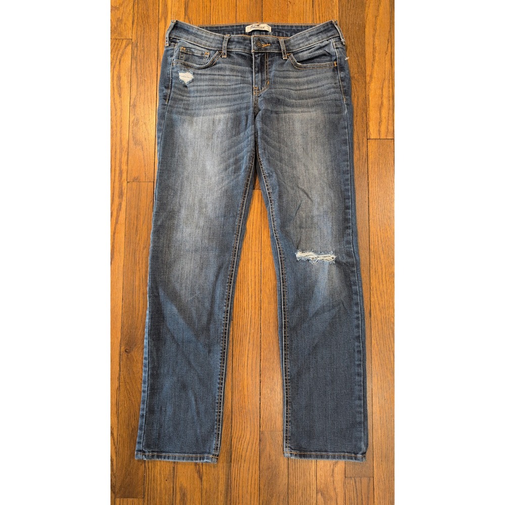 Hollister Skinny Jeans Womens 5 SHORT Dark Wash Distressed Advanced Stretch Blue
